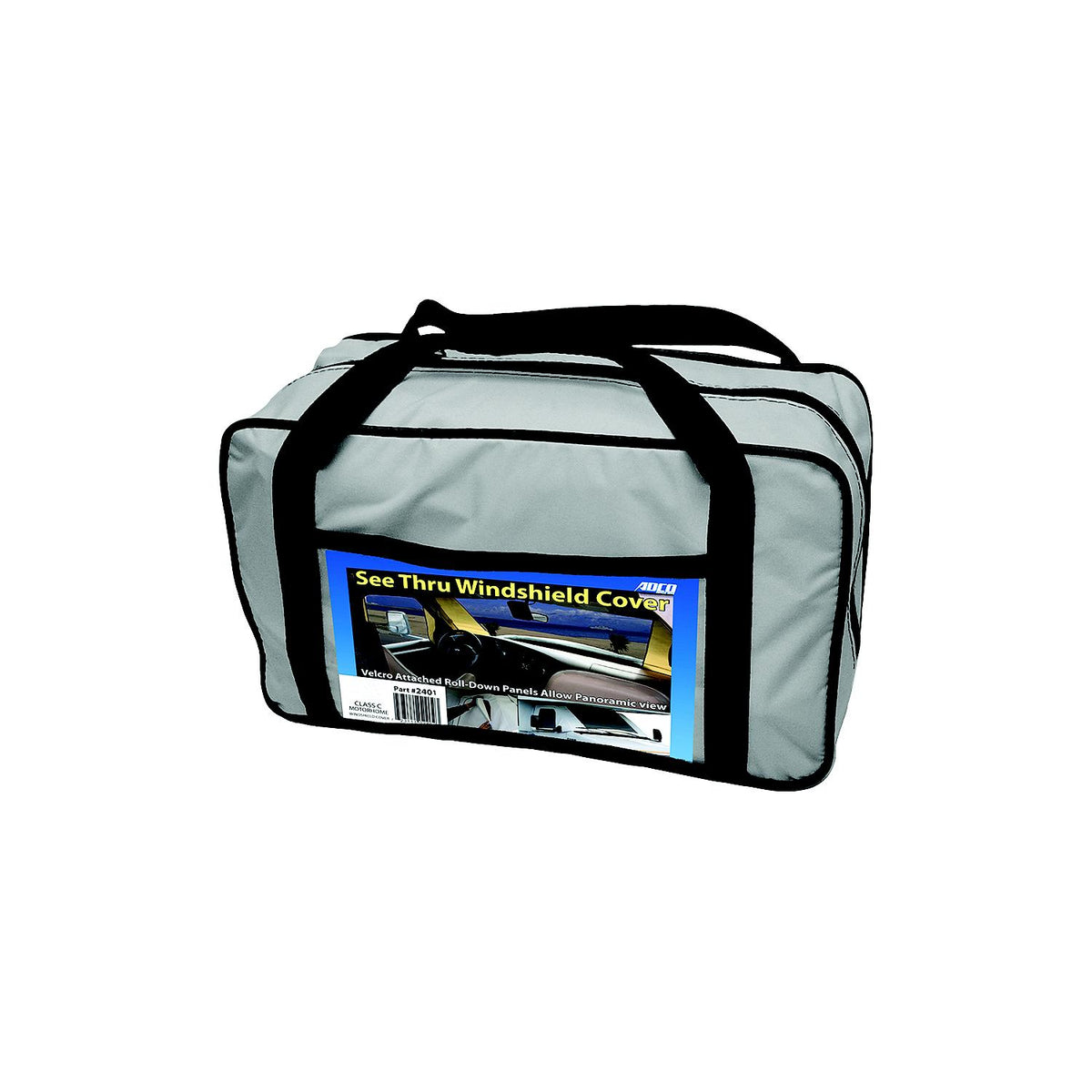 ADCO 2523 Class C Deluxe Windshield Cover With Roll-Up Windows For RV, White