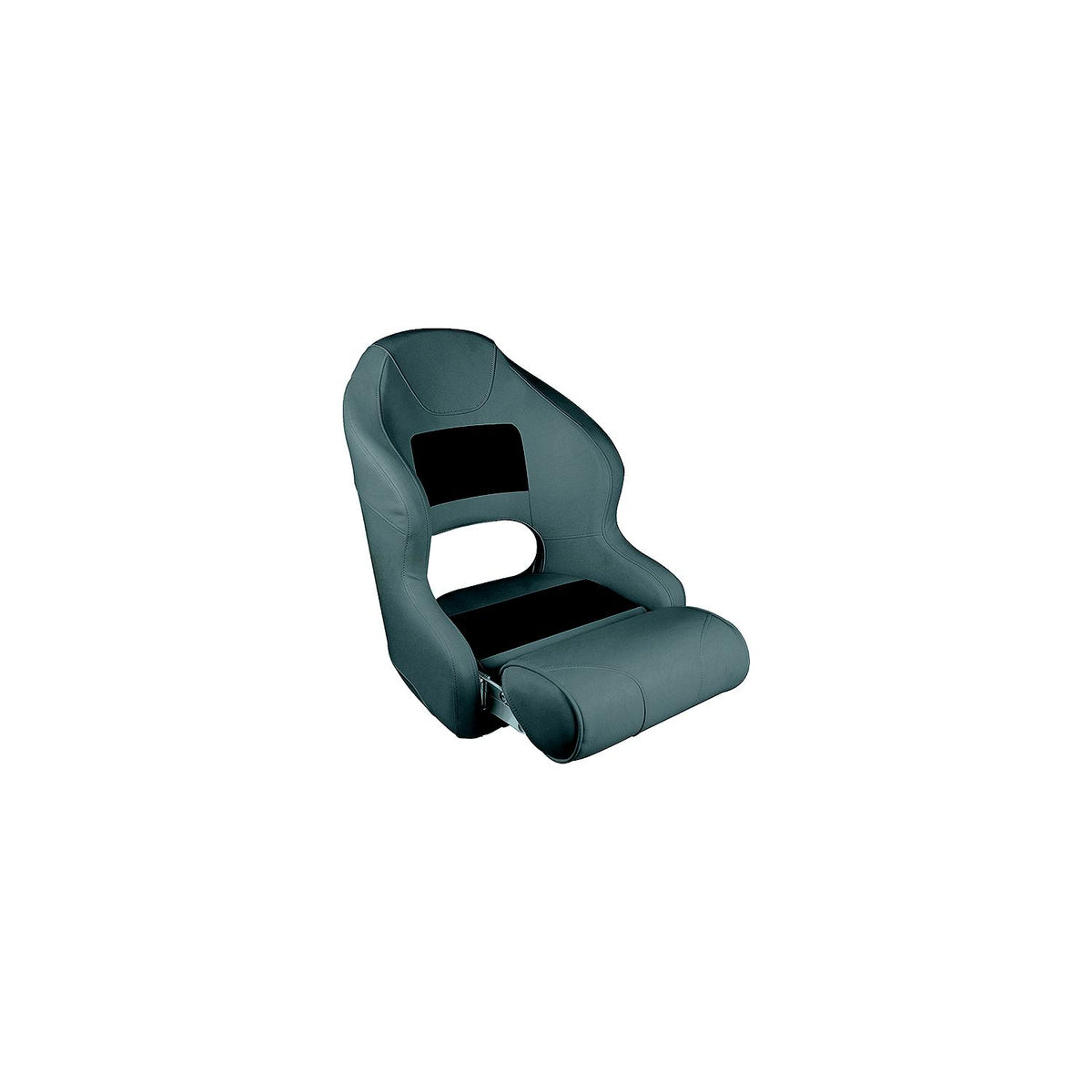 Wise 8WD33151012 Deluxe Pontoon Furniture, Bucket Seat w/Flip Up Bolster, Light Gray/Red/Charcoal