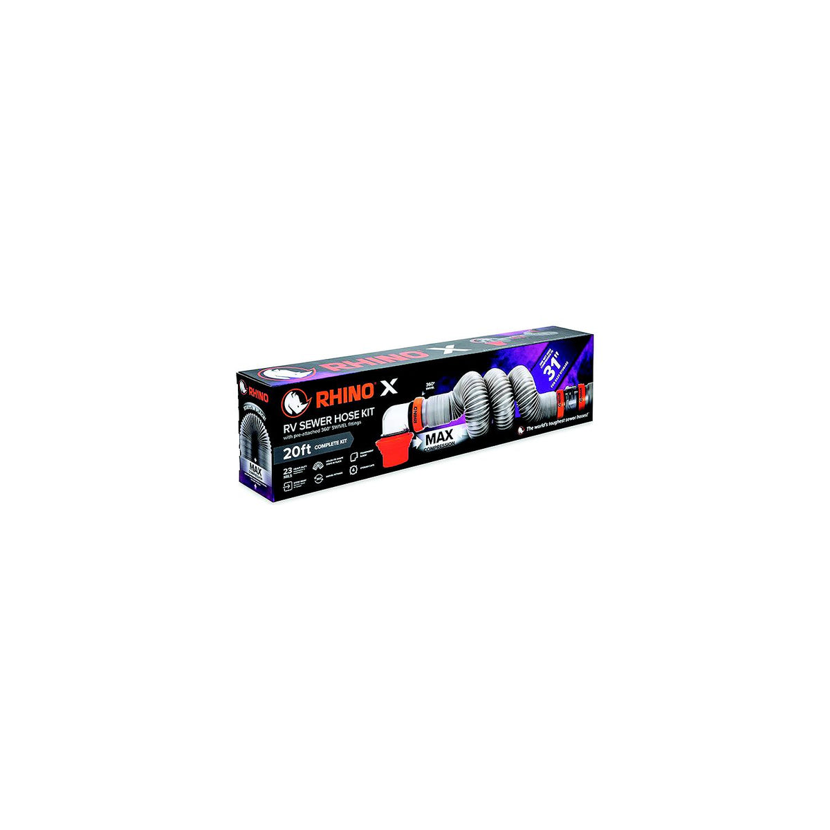 Camco 39390 Rhino X RV 20' Sewer Hose Kit