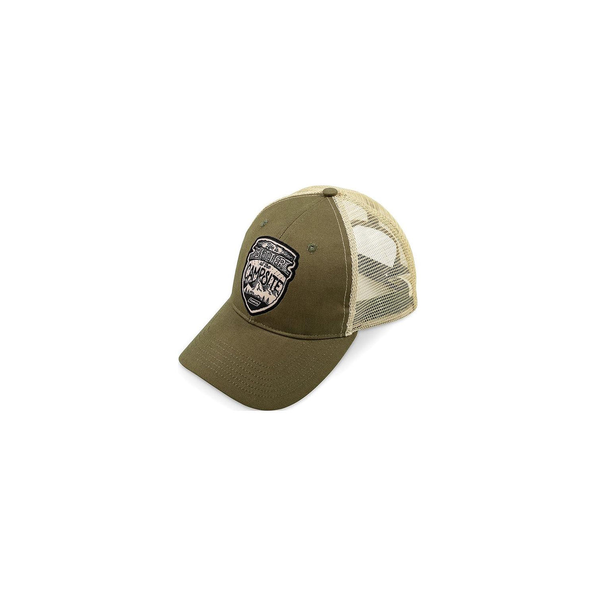 Camco 53360 Trucker Hat, "Life Is Better At The Campsite", Olive