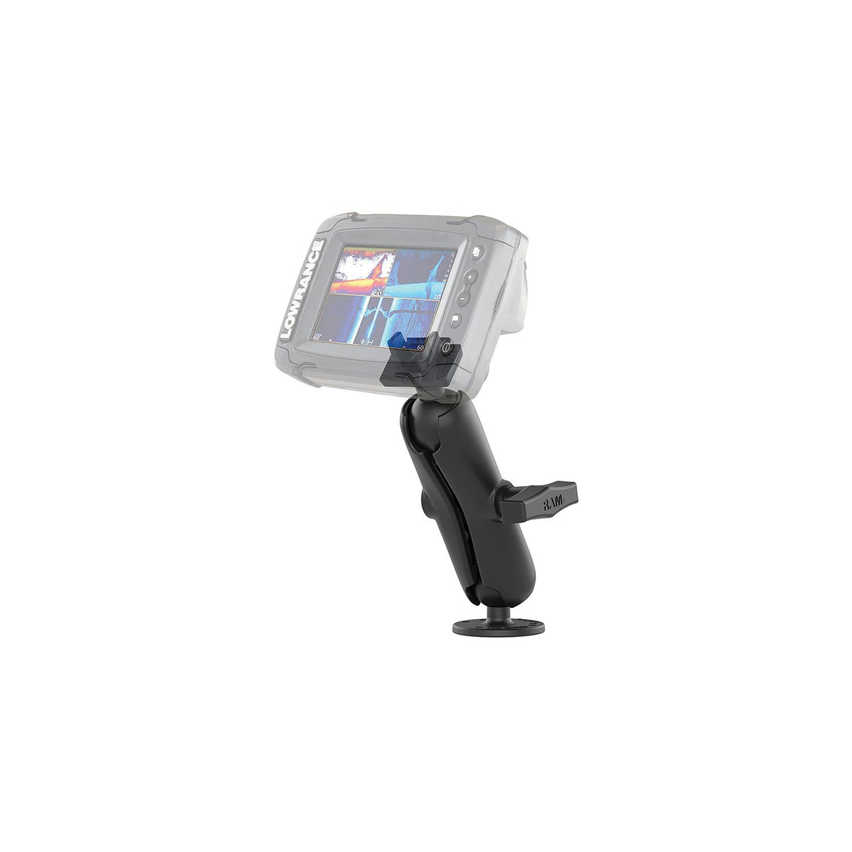 RAM RAM101LO11 1.5" Double Ball Mount for Select Lowrance Elite-5, Elite 7 Ti/Ti, Hook & Mark-5 Fishfinders