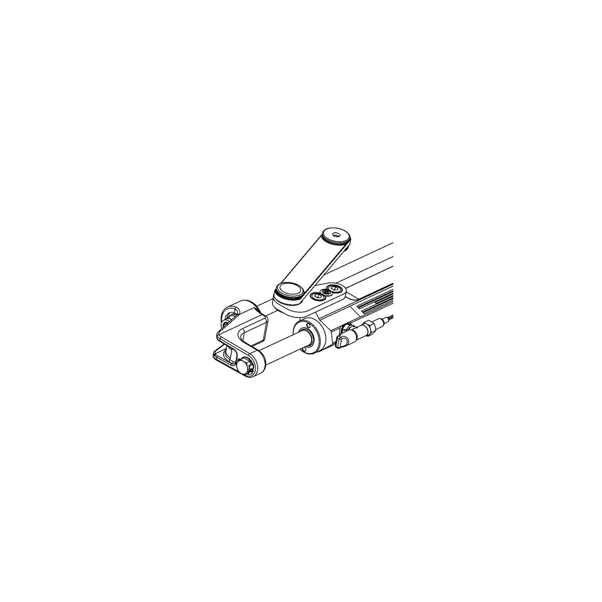 Uflex UC130SVS1 Silversteer Front Mount Hydraulic Steering Cylinder w/Straight Arm, 7.93cu.in.