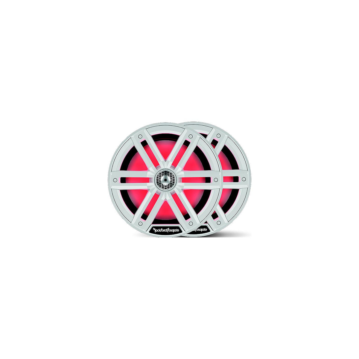 Rockford Fosgate M28 Color Optix Marine 2-Way Speakers, 8" White / Stainless