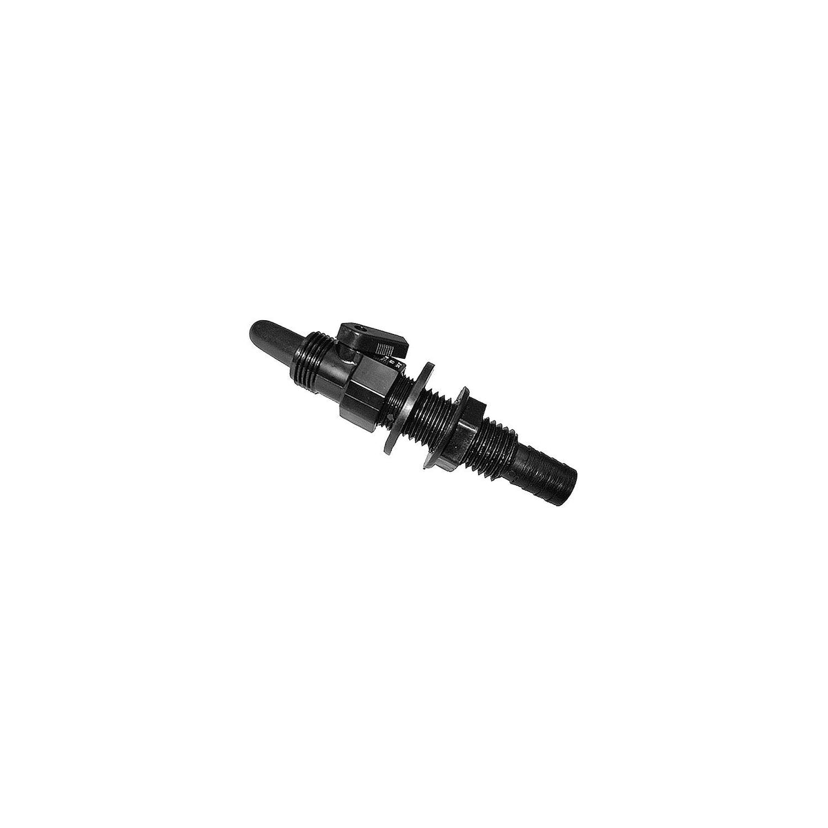 T-H Marine AHV1DP Straight Aerator Head w/Shut-Off Valve, 3/4", Black
