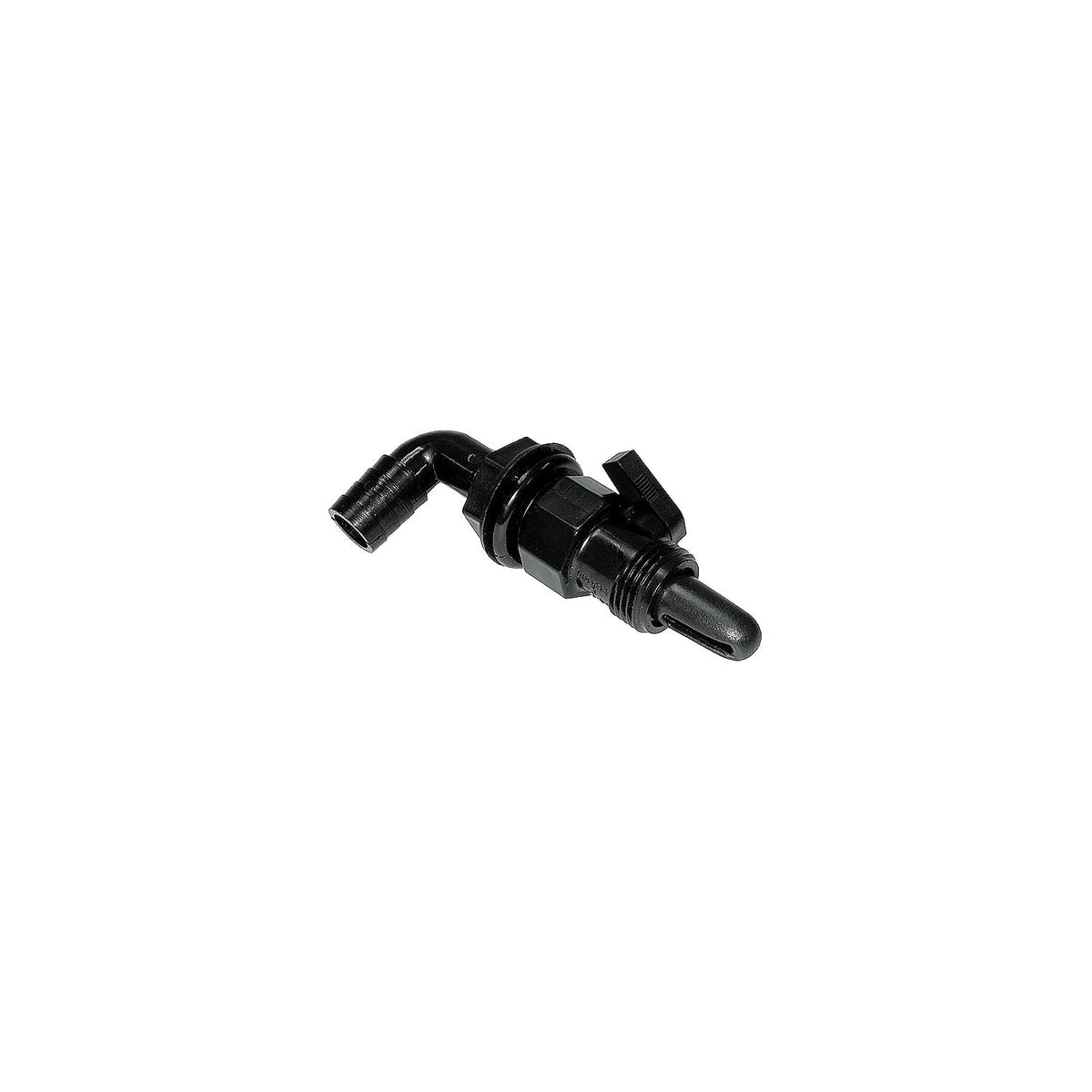 T-H Marine AHV90DP Aerator Spray Head 90 Screw On Valve w/Shut Off, 3/4", Black