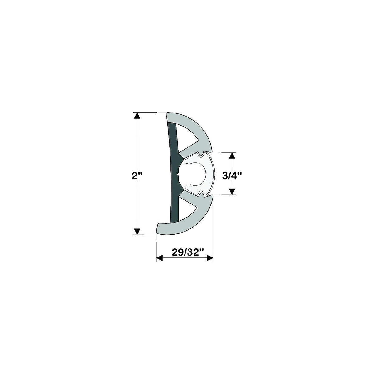 Taco V119990BBK602 Suproflex Rub Rail Kit, Medium, 60', Black/Chrome