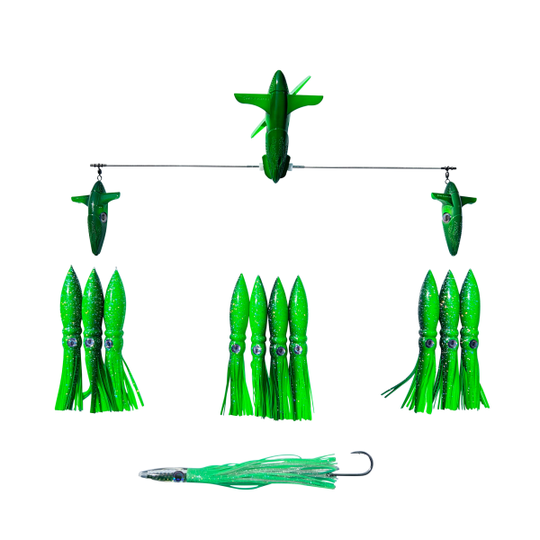 ChatterLures 24″ Wingman Side Tracker® with 9″ Floating Shell Squid