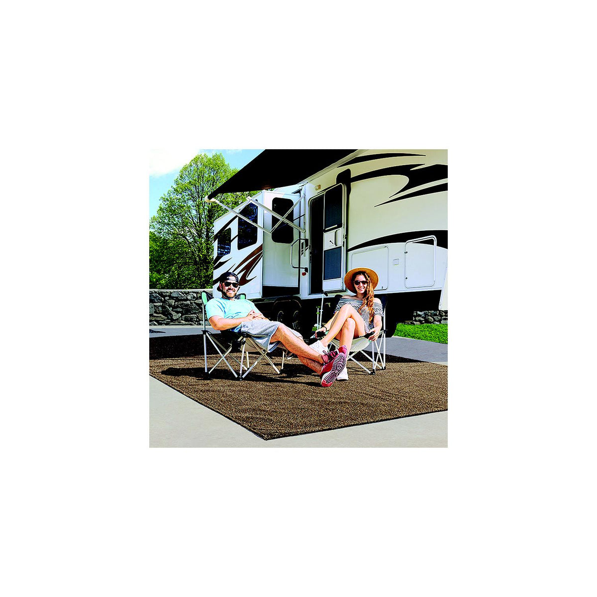 Prest-O-Fit 21184 Surface Mate Patio Rug, 6' x 9', Gray
