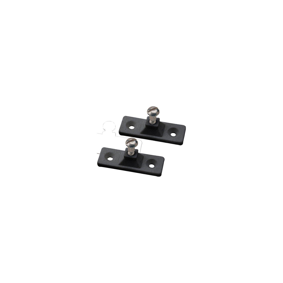 Side Mount Deck Hinge, 2-Hole, Black, Pair