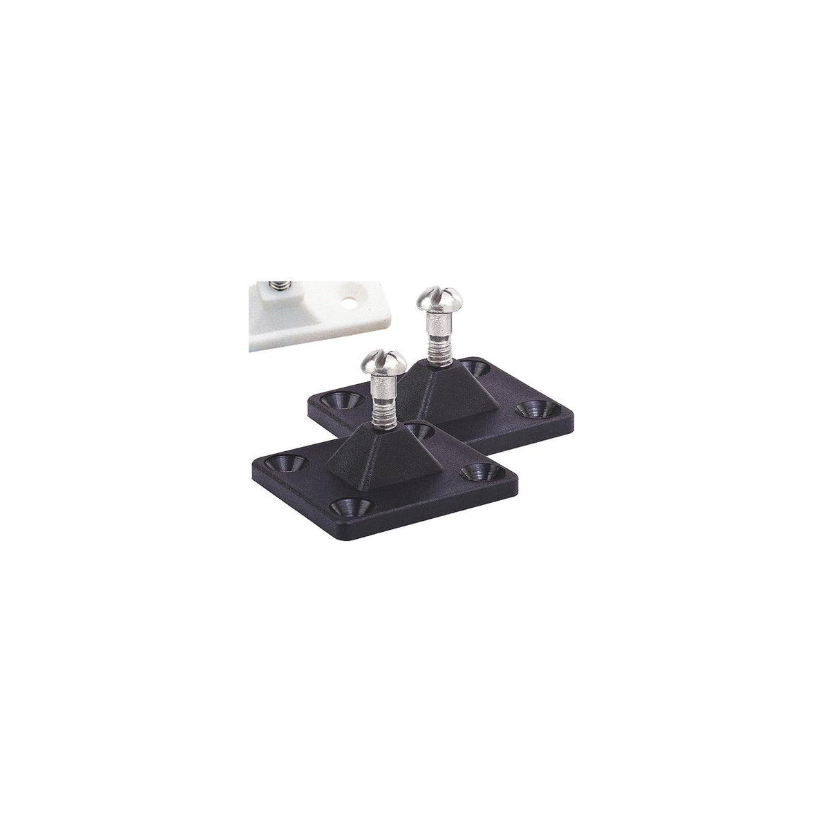 Side Mount Deck Hinge, 4-Hole, Black, Pair