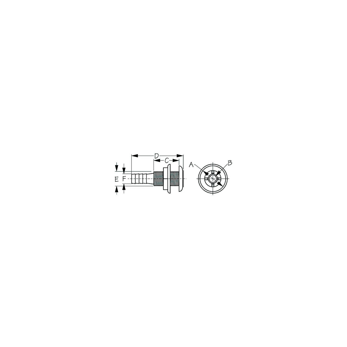 Thru-Hull Fitting 3/4"