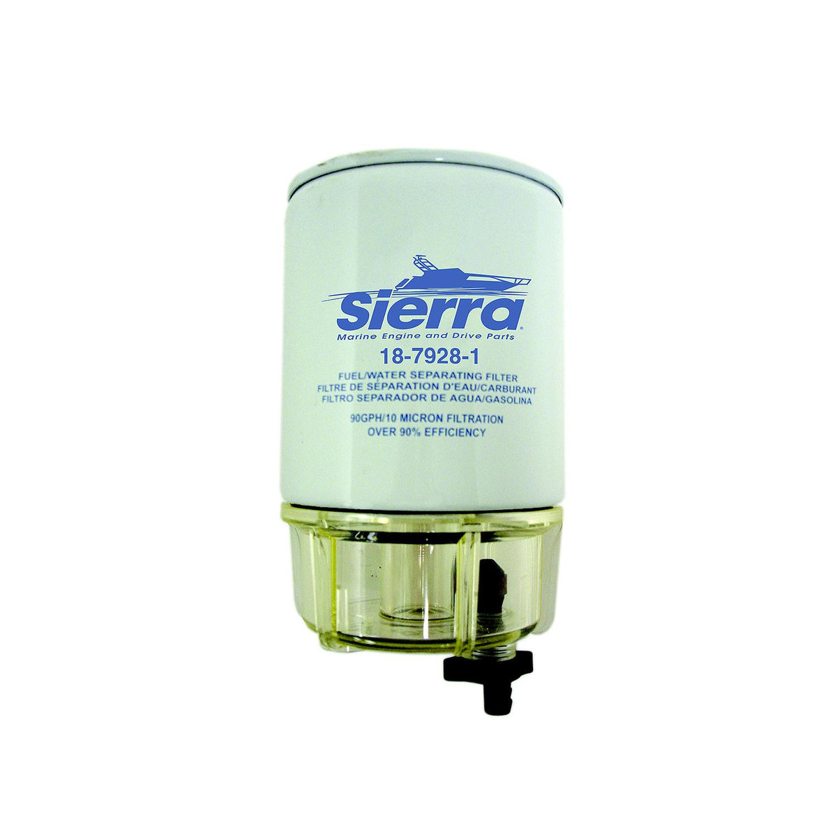 Sierra 79281 Fuel/Water Separator Element w/AquaVue Clear Collection Bowl