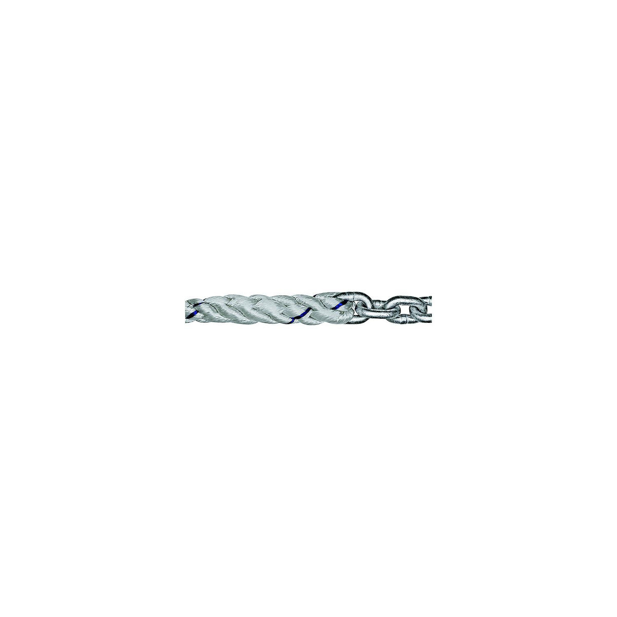 Three Strand Anchor Rode, 1/2" x 250' with 15' of 1/4" G4 Chain