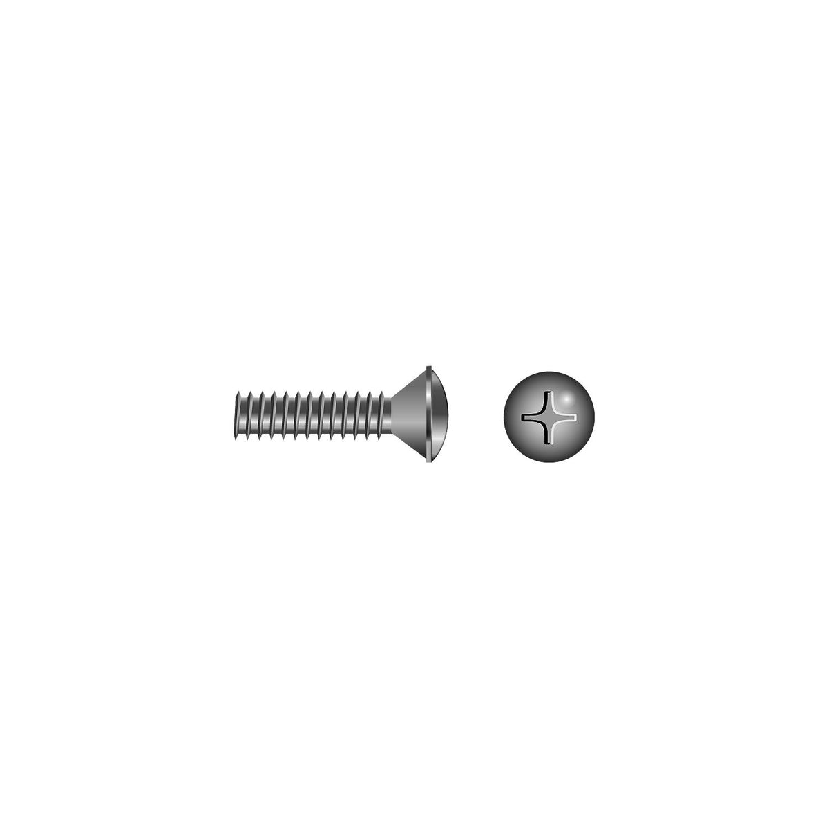 Seachoice Phillips Machine Screws, Oval Head, 10-24 x 3"