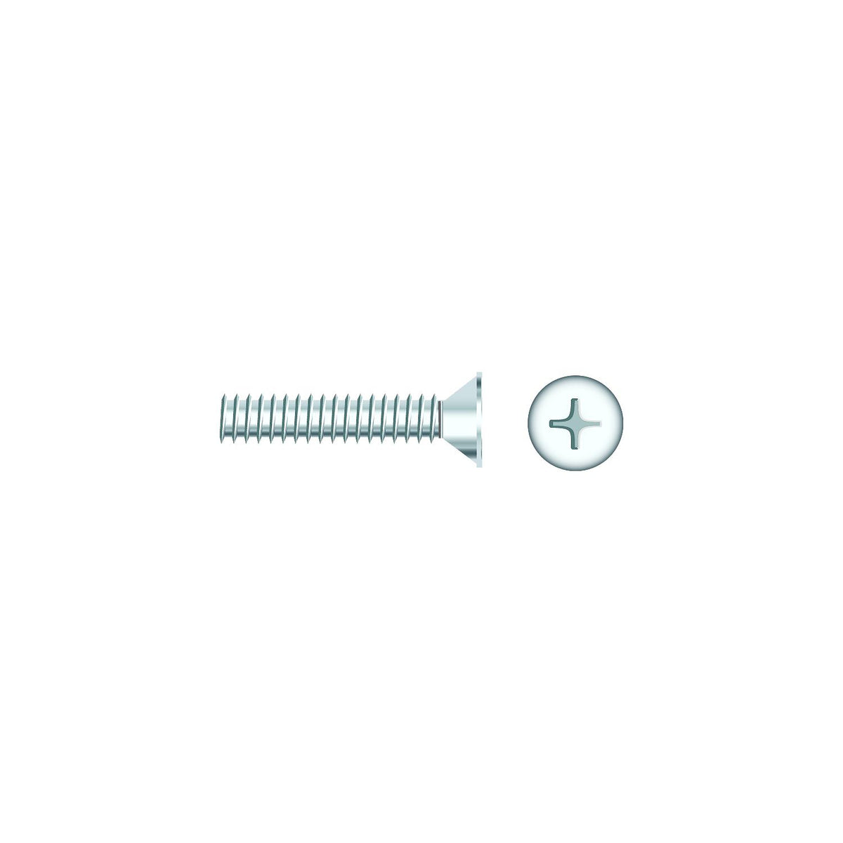 Seachoice 01789 Chrome Plated SS Phillips Machine Screw - Flat Head, 1/4-20 x 1"