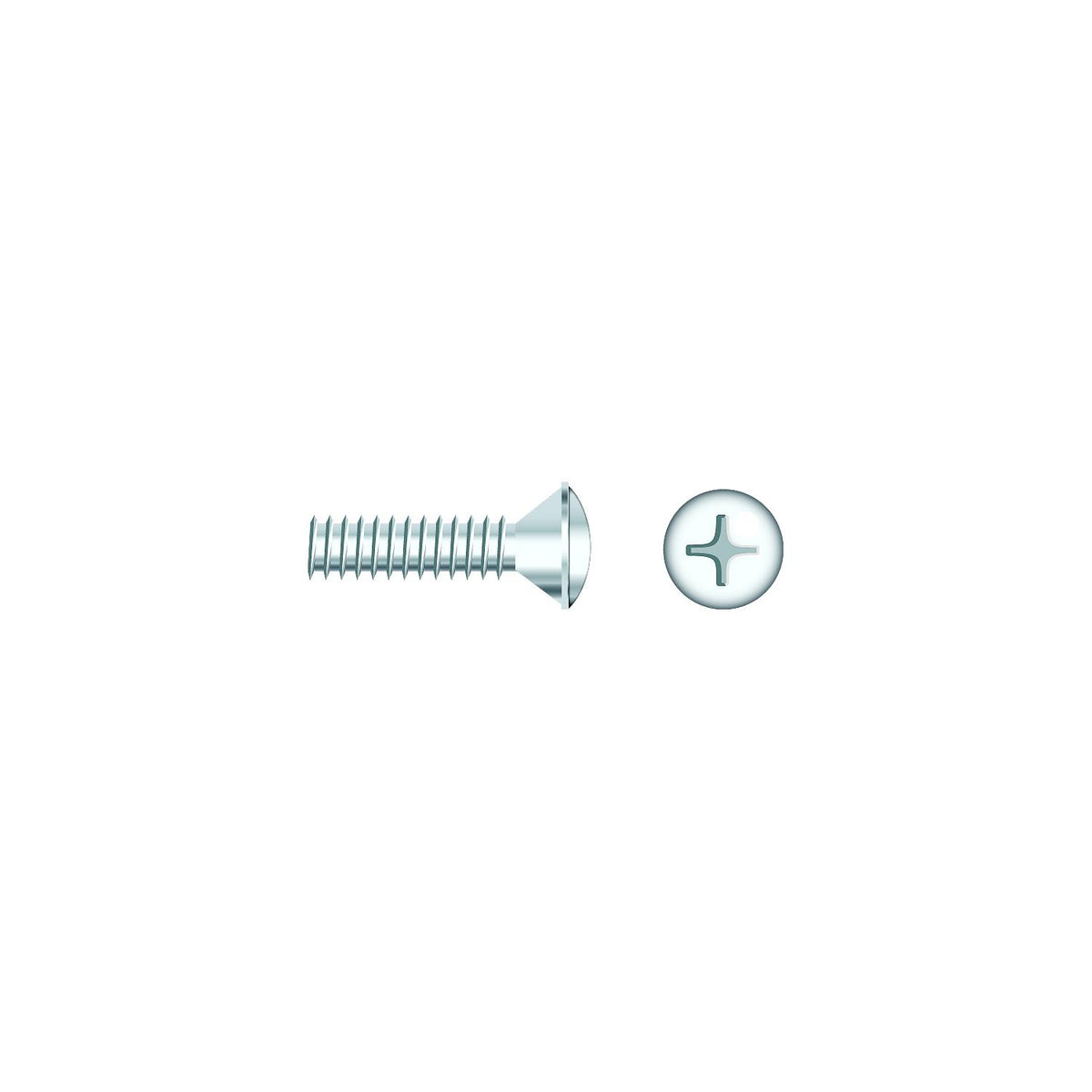 Seachoice 01804 Chrome Plated SS Phillips Machine Screw - Oval Head, 1/4-20 x 2"