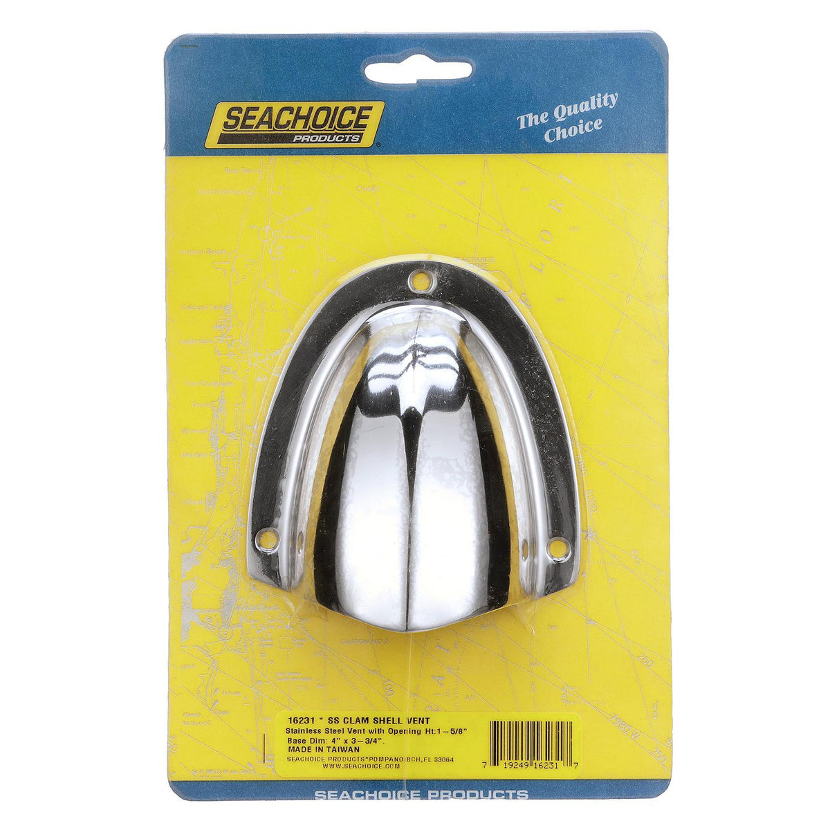 Seachoice 16231 Stainless-Steel Clam Shelll Ventilator - 3-3/4" x 3-3/4" x 1-7/8"