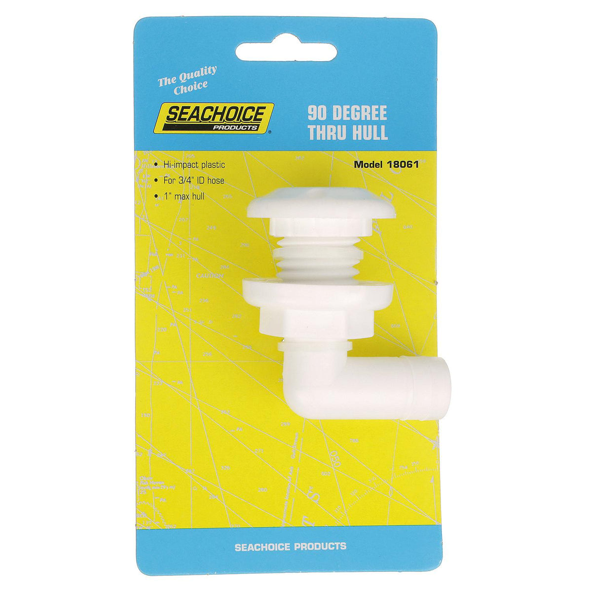 Seachoice 90 Degree Plastic Thru-Hull, White