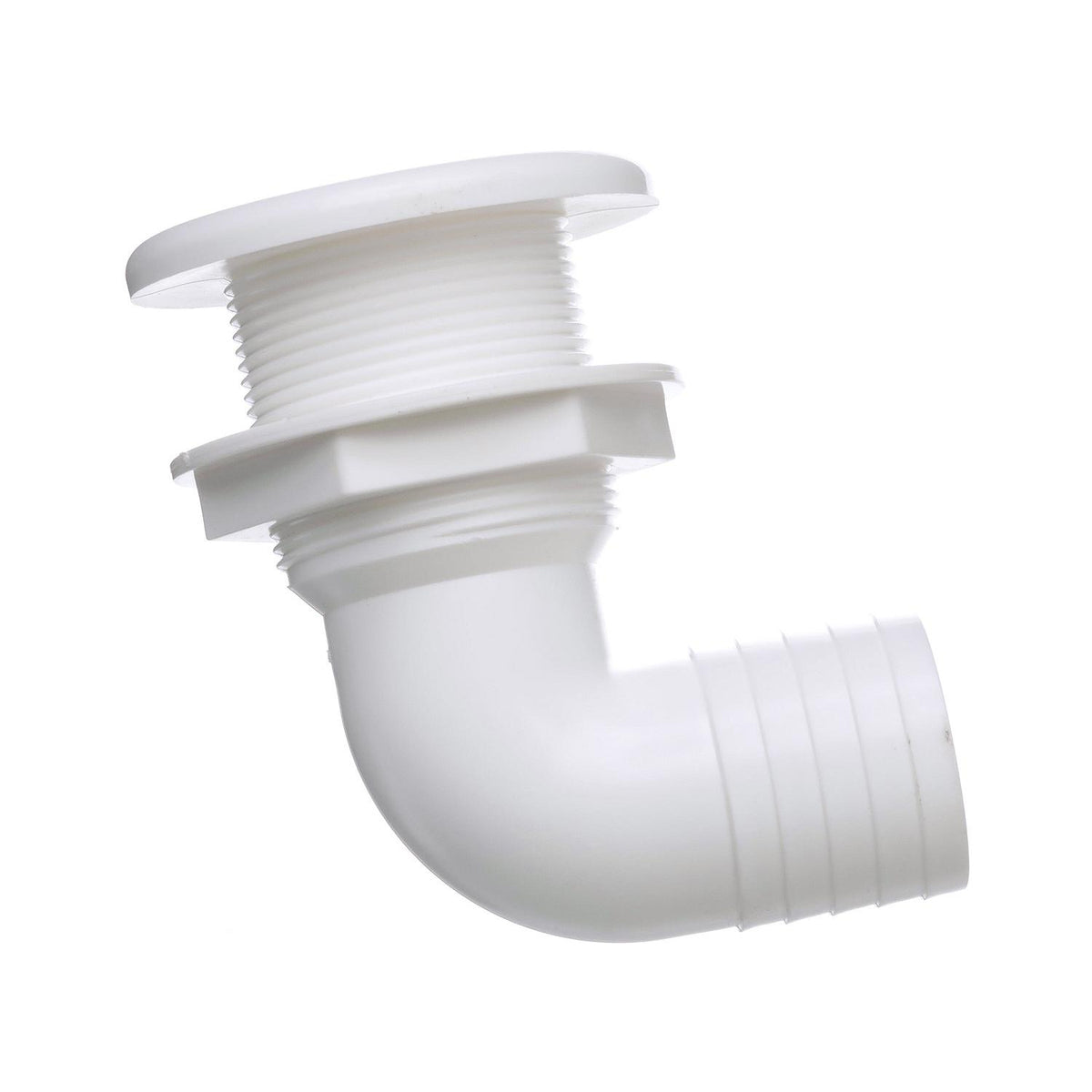 Seachoice 90 Degree Plastic Thru-Hull, One Nut Application, White