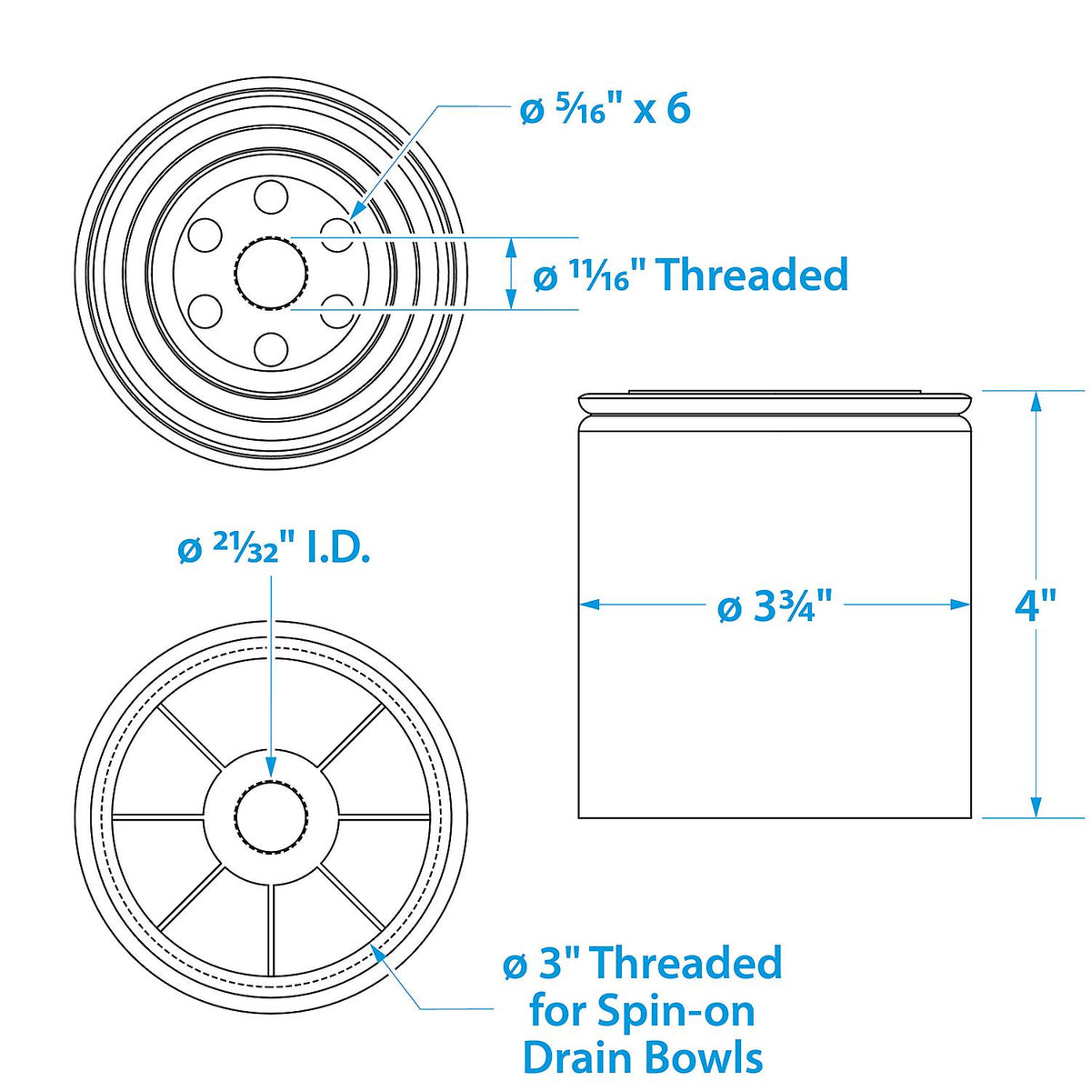 Seachoice 20951 Fuel Water Separating Filter Only