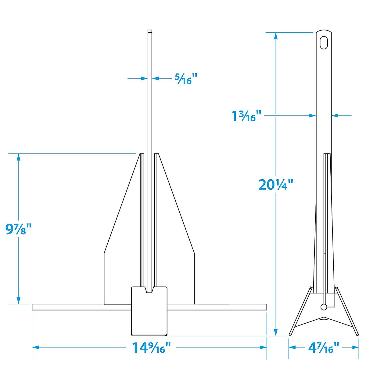 Seachoice 41710 Hot Dipped Galvanized Deluxe Anchor, Size 4S