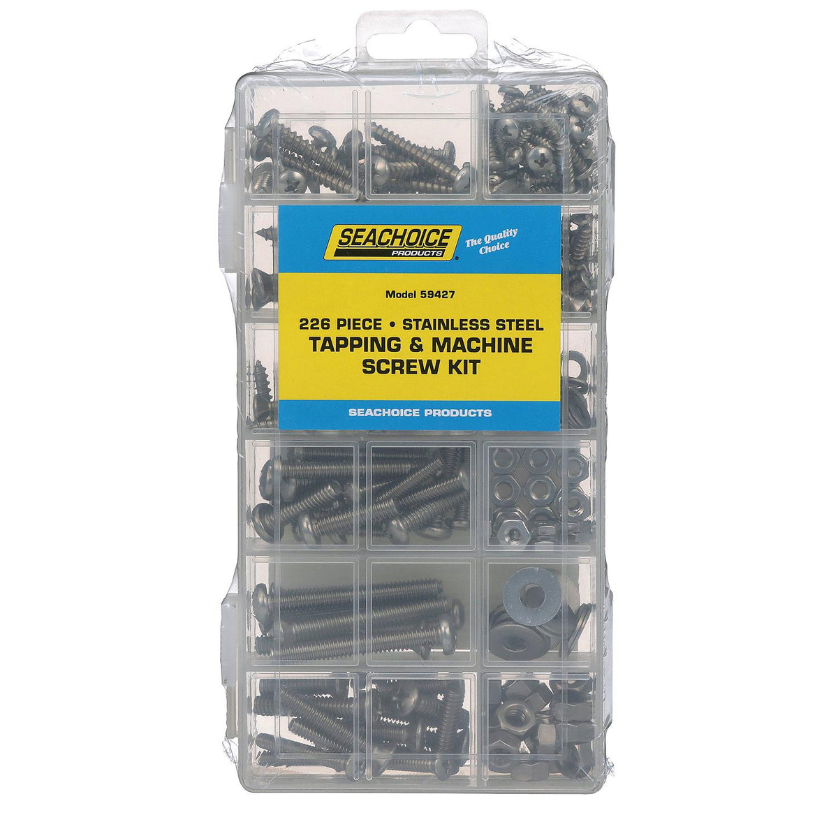 Seachoice Stainless Steel Tapping And Machine Screw Kit - 226 Piece
