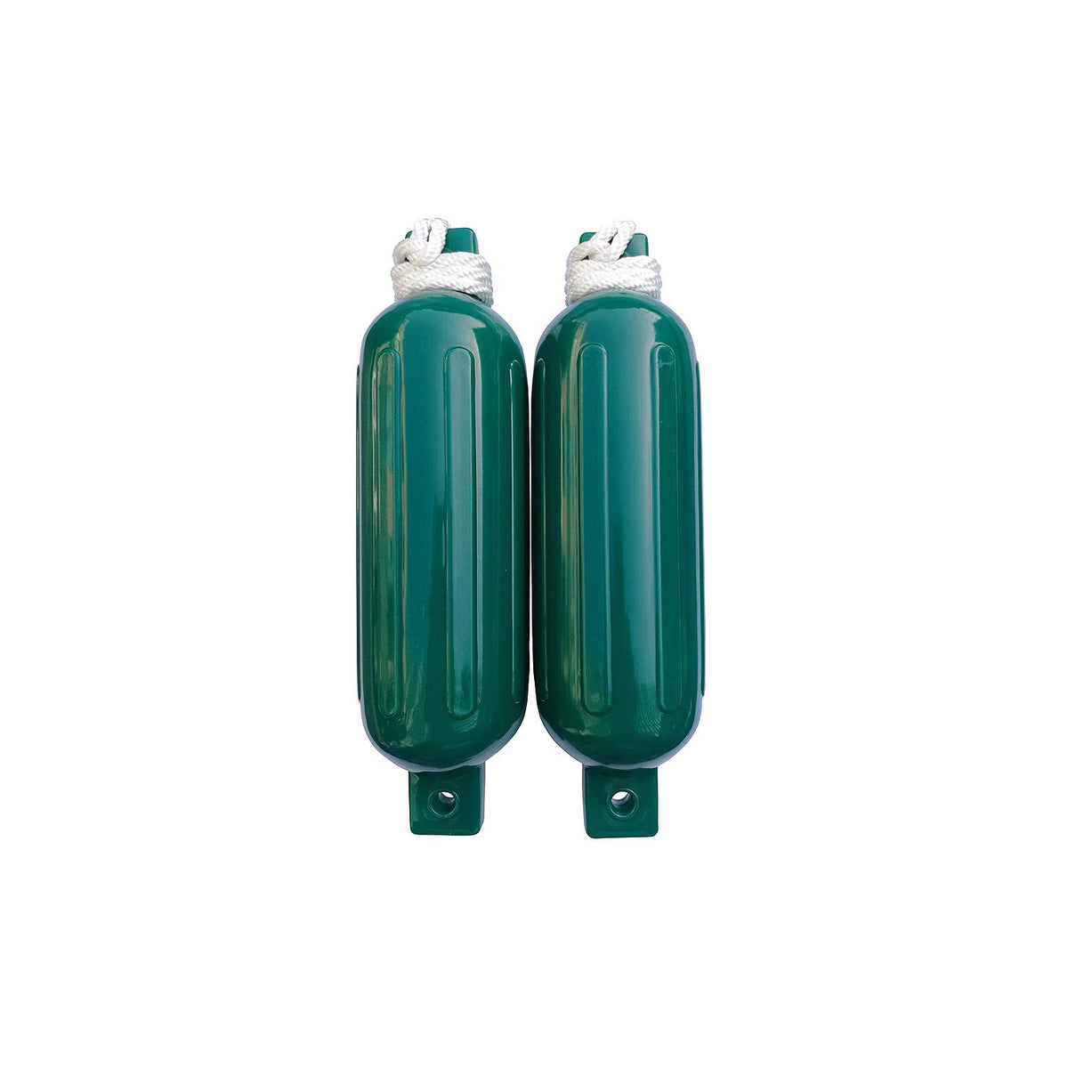 Seachoice 79257 Twin Eye Ribbed Fender Kit (Includes 2 5.5" x 20" Green Fenders and 2 Matching 3/8 x 5' Fender Lines)