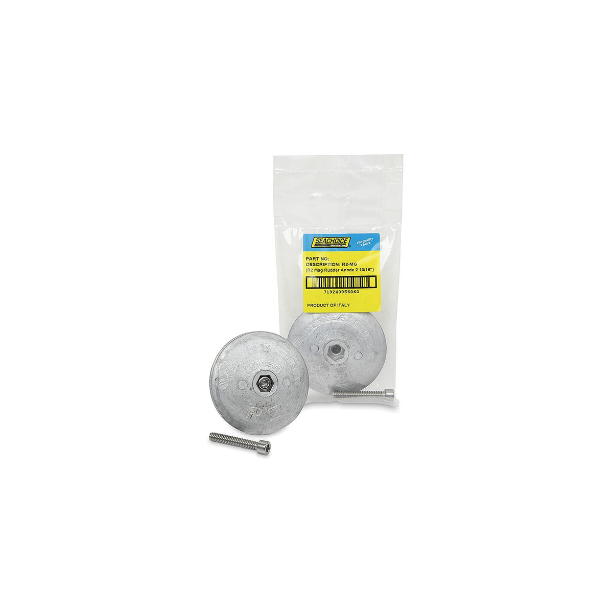 Seachoice 95606 Rudder & Trim Tab Anode w/Allen Screw, Magnesium, Model R2, Size 2-13/16" dia. x 1/2"