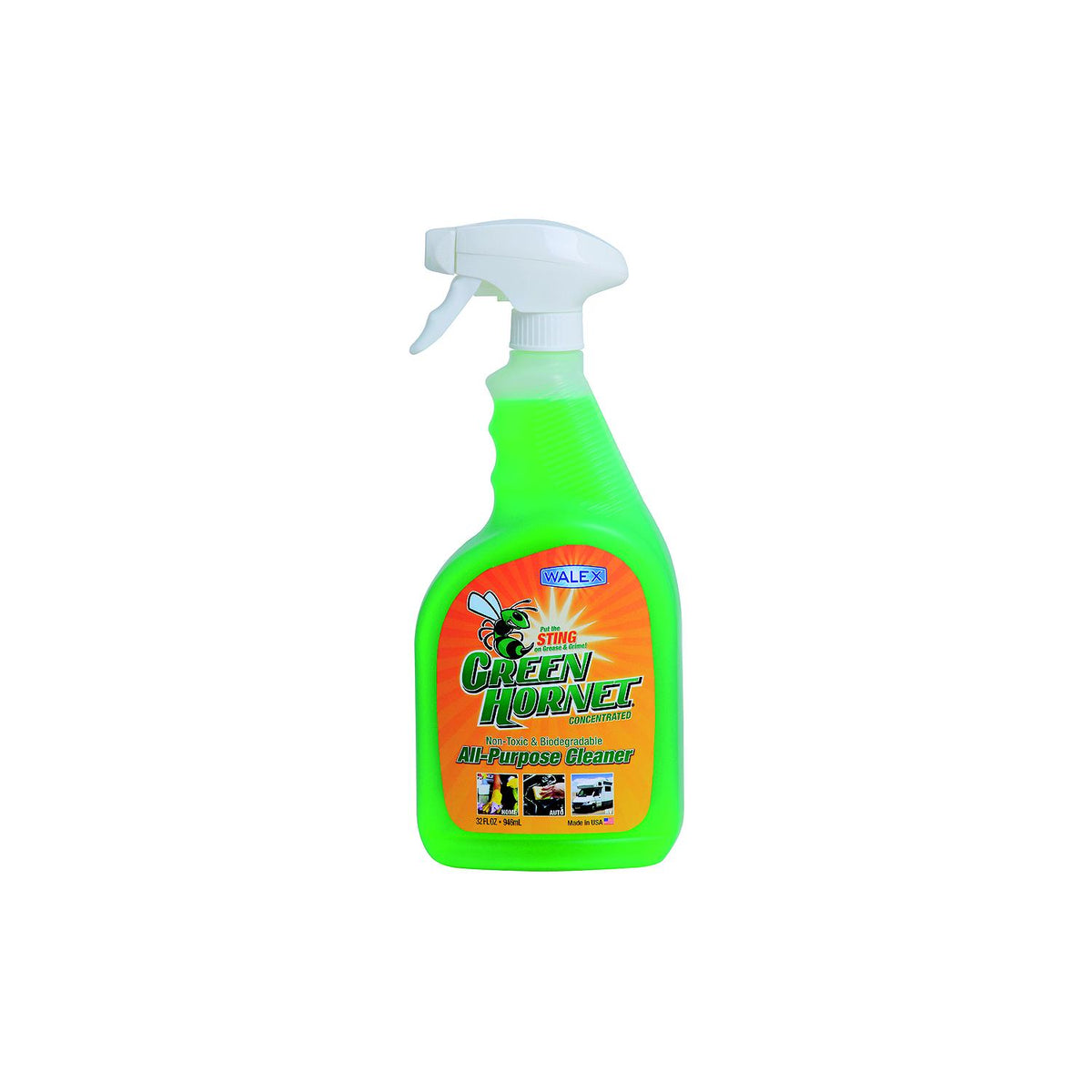Walex GH64OZ Green Hornet Industrial Strength Cleaner/Degreaser, 64 oz.