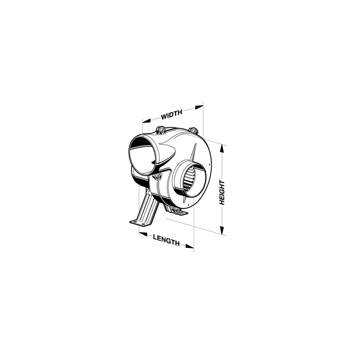 Jabsco 35515-0010 12V Blower Flex Mount & 3" Hose