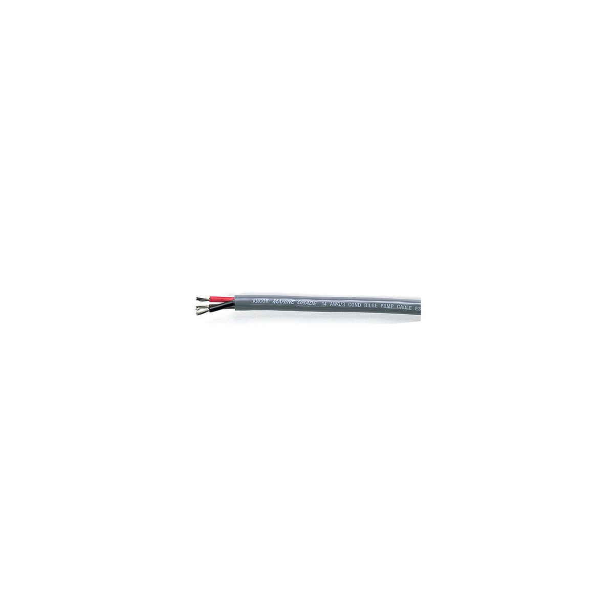 Ancor 156410 Marine Grade Tinned Copper Round Bilge Pump Cable, Black/Brown/Red Conductors, 14/3 AWG, 100', Grey