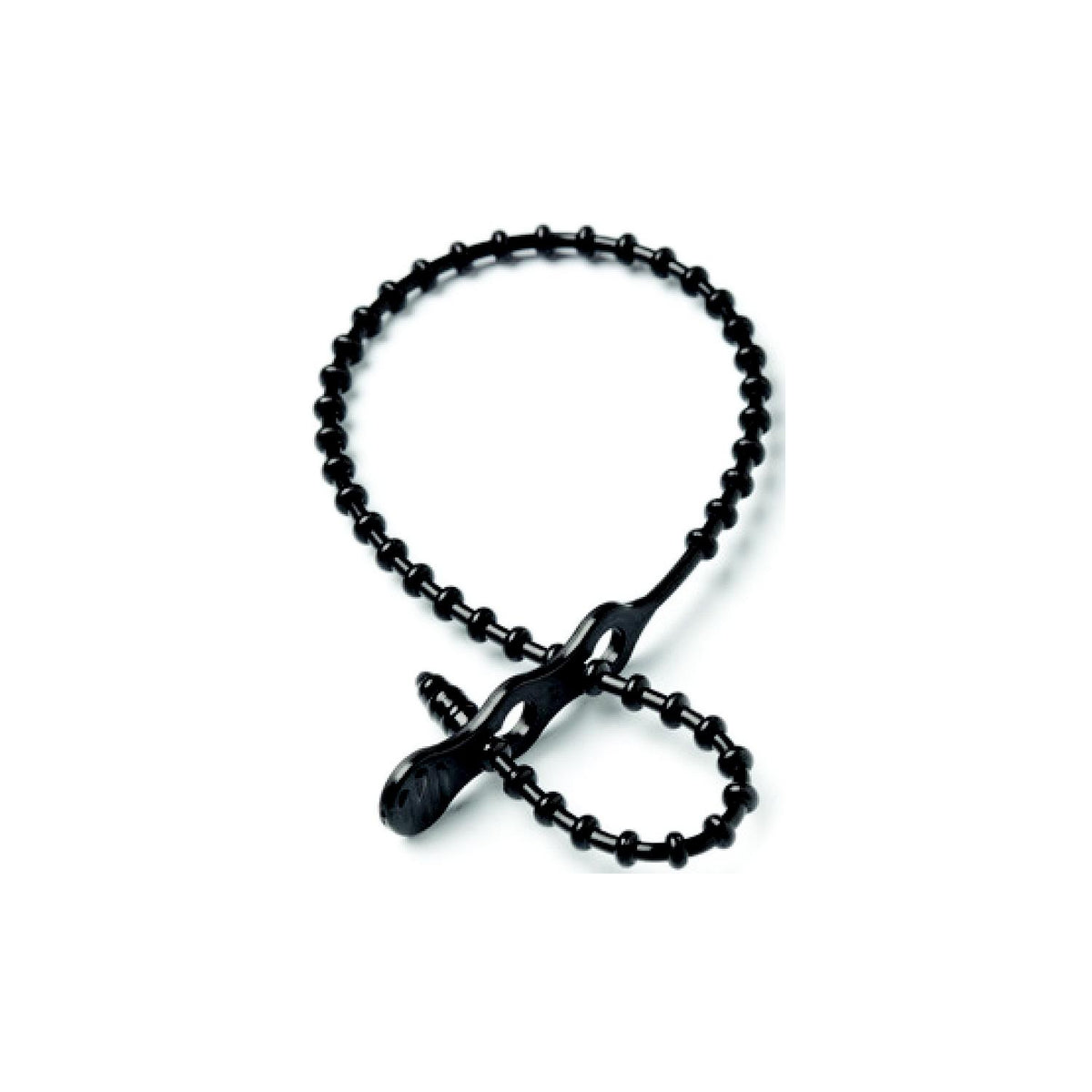 Reusable Beaded Cable, Ties, 8" Black, 15/pk