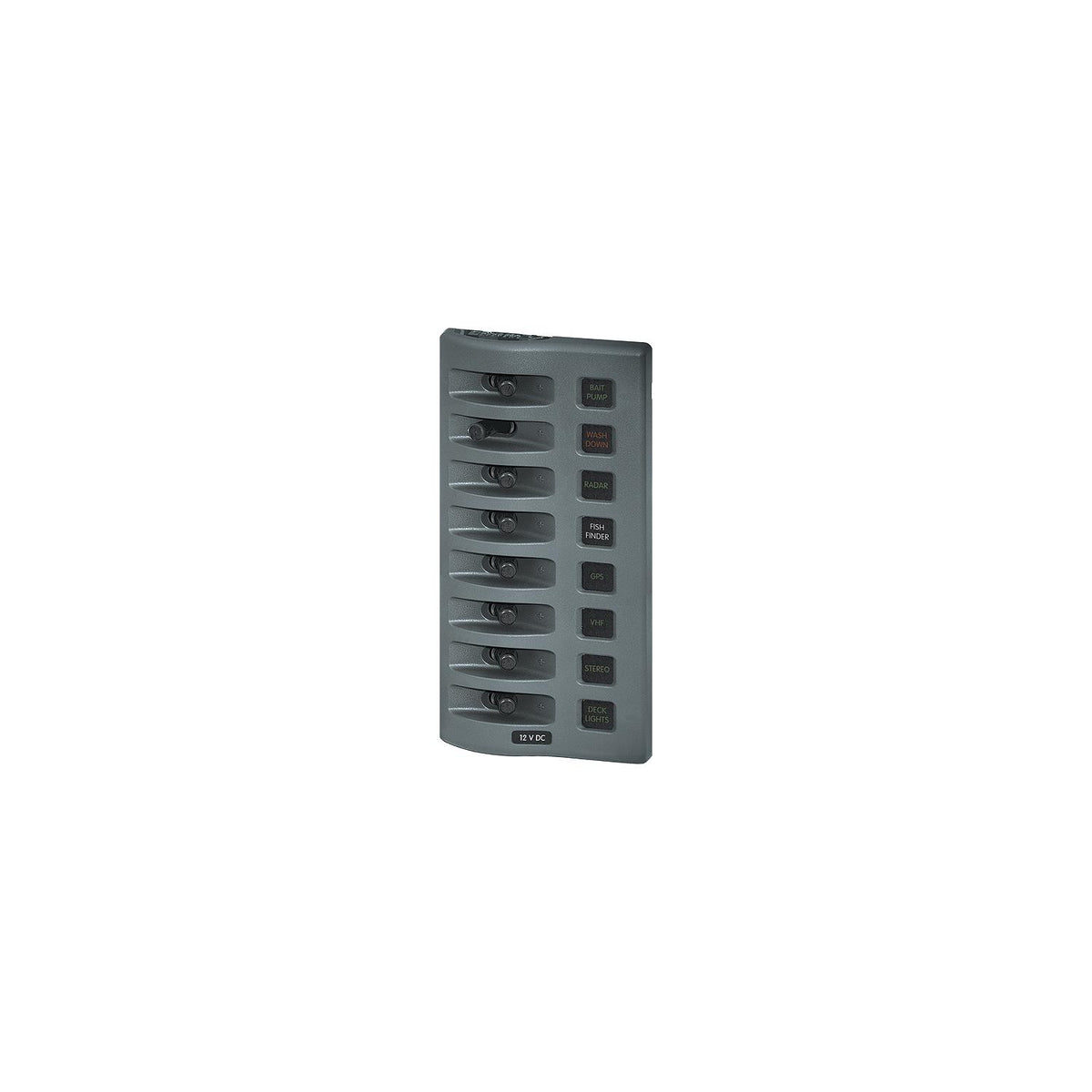 Blue Sea Systems 4308 WeatherDeck 12V DC 8 Position Waterproof Fuse Panel, Gray