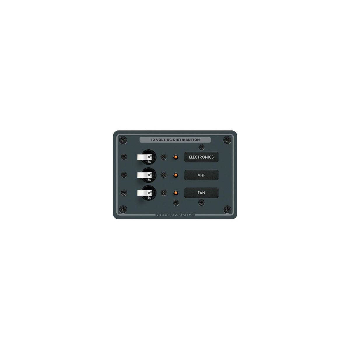 Blue Sea Systems 8025 Traditional Metal DC Circuit Breaker Panel - 3 Positions