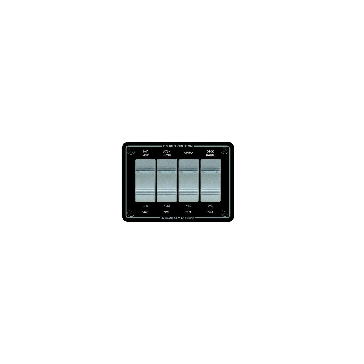 Blue Sea Systems 8262 Contura Water Resistant 12V DC 4 Position Panel, Gray