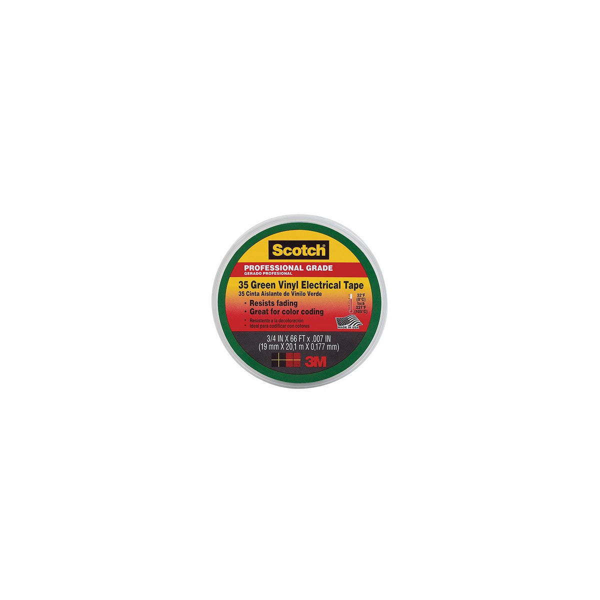 #35 Vinyl Elect Tape 3/4 Green