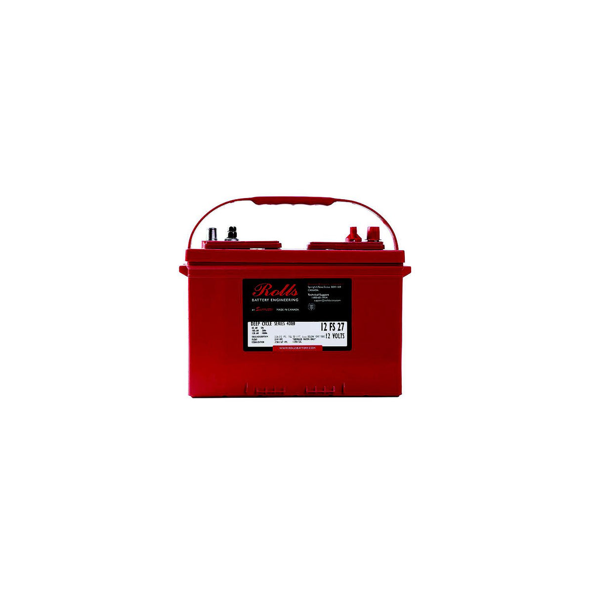 Midstate Battery 12FS27 Rolls Premium Deep Cycle Batteries, 12V, Group 27