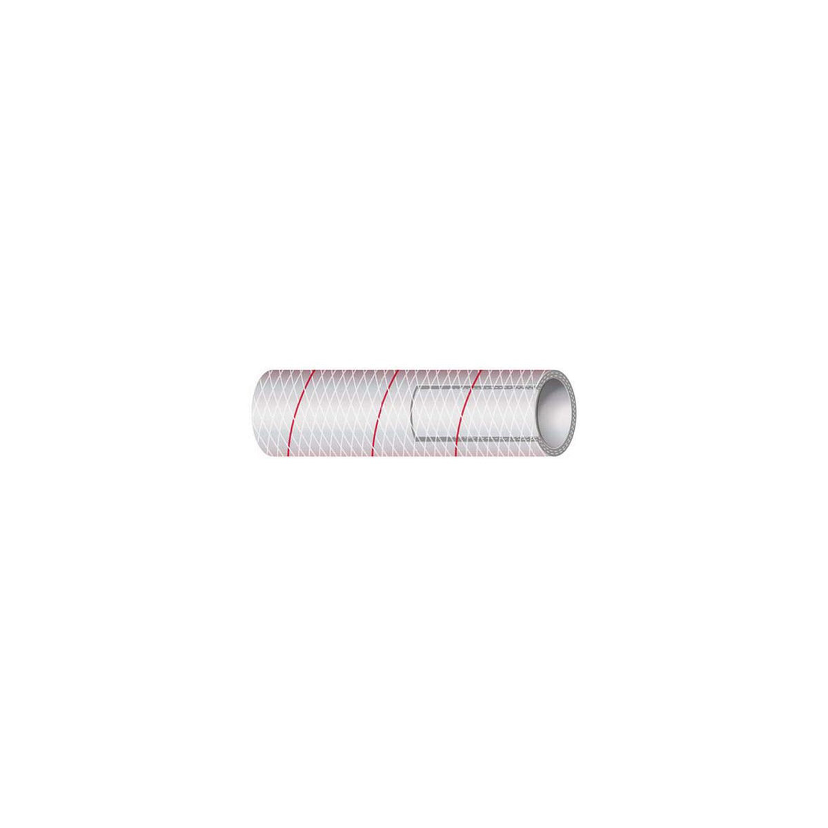 Shields Marine Hose Clear Reinforced Series 162 PVC Tubing with Red Tracer