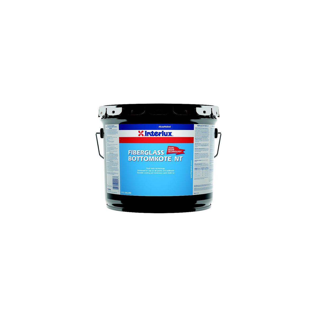 Interlux YBB3693 Fiberglass Bottomkote NT Bottom Paint, Blue 3-Gal. Pail