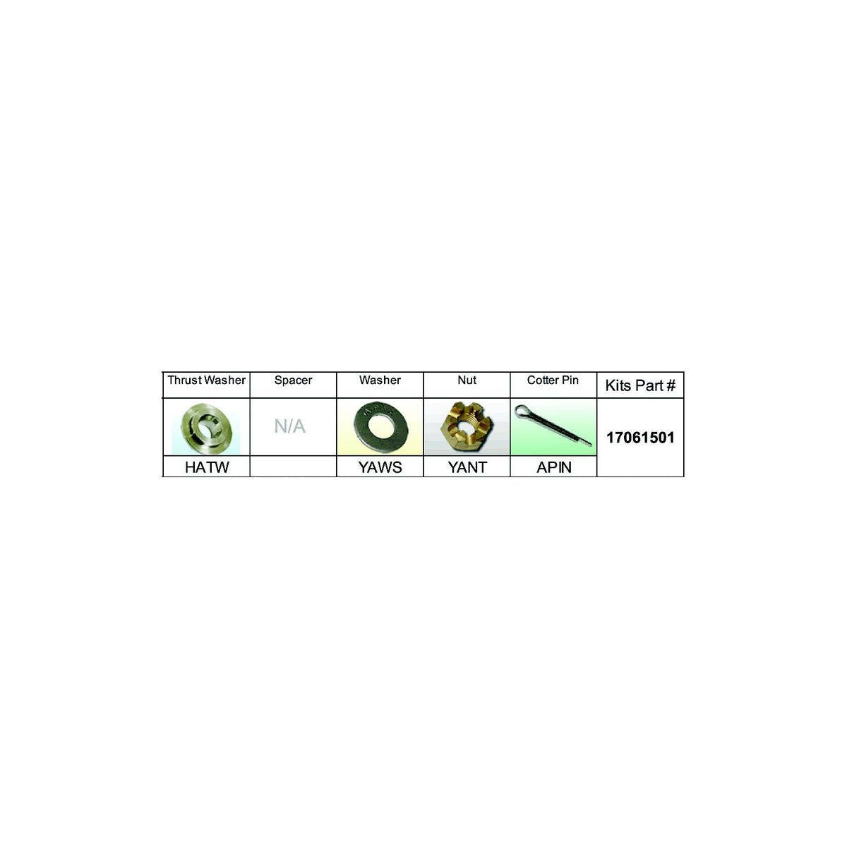 Solas 17061501 Fixed Hub Prop Hardware Kit - Honda, Type A