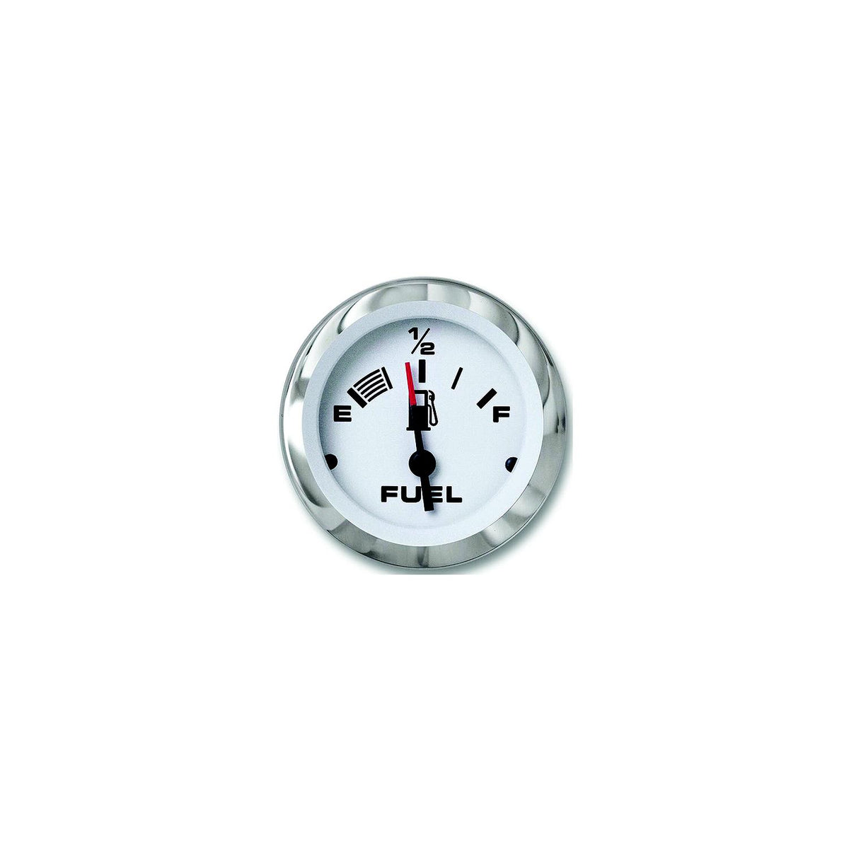 Sierra 65496P Lido Series 2" White & Stainless Steel Fuel Gauge