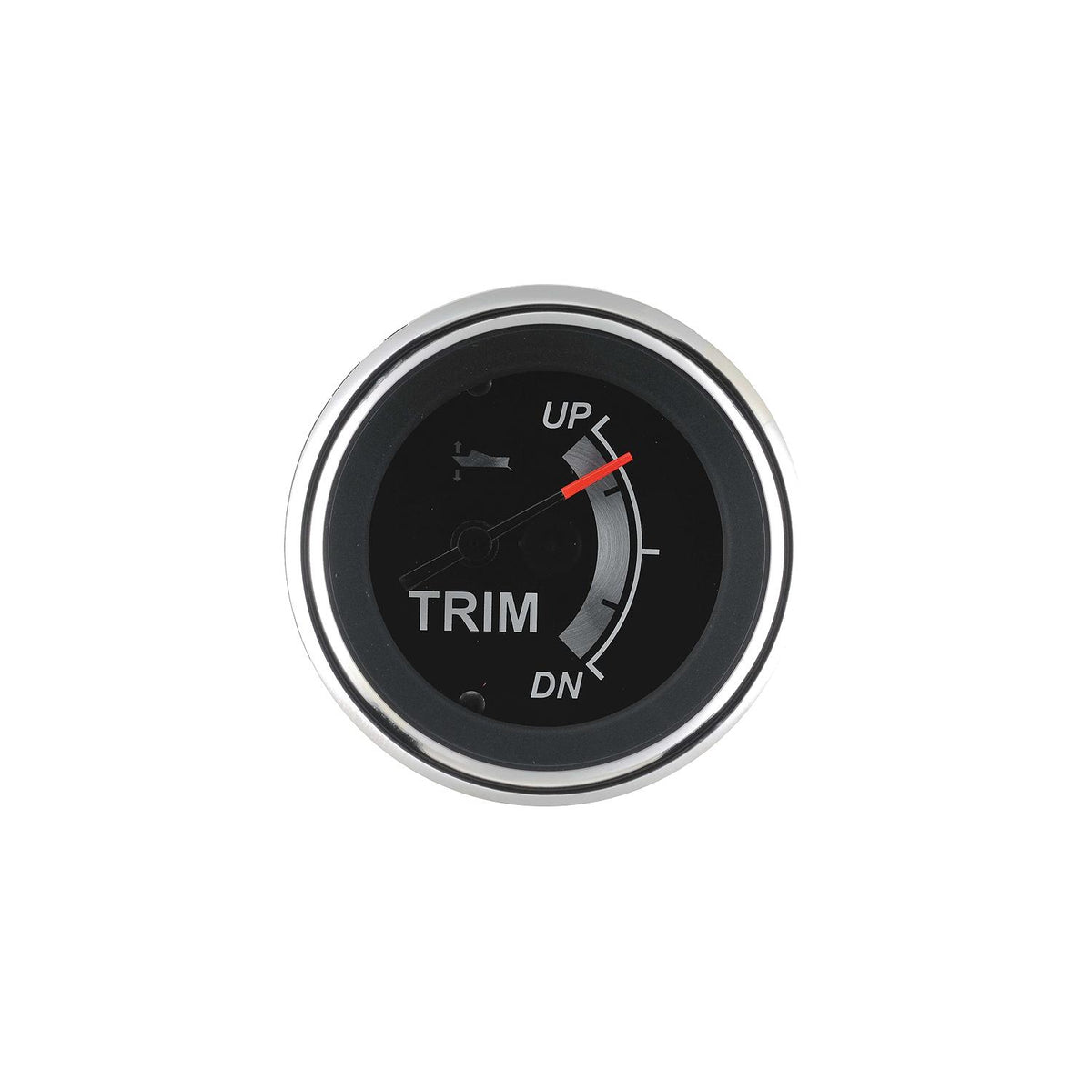 Sierra 67023P Black Sterling Series 2" Stainless Steel Mariner / Mercury & Yamaha 2001 & Newer Engine Up Down Dial Range Trim Gauge