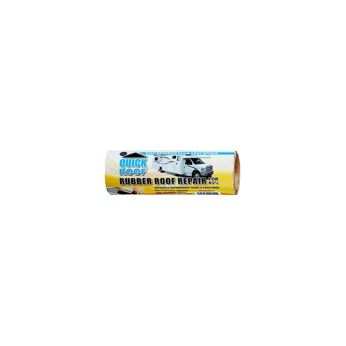 Quick Roof RQR624 Instant Waterproofing For Rubber Roofs, Black Adhesive/White EPDM, 6" x 24"