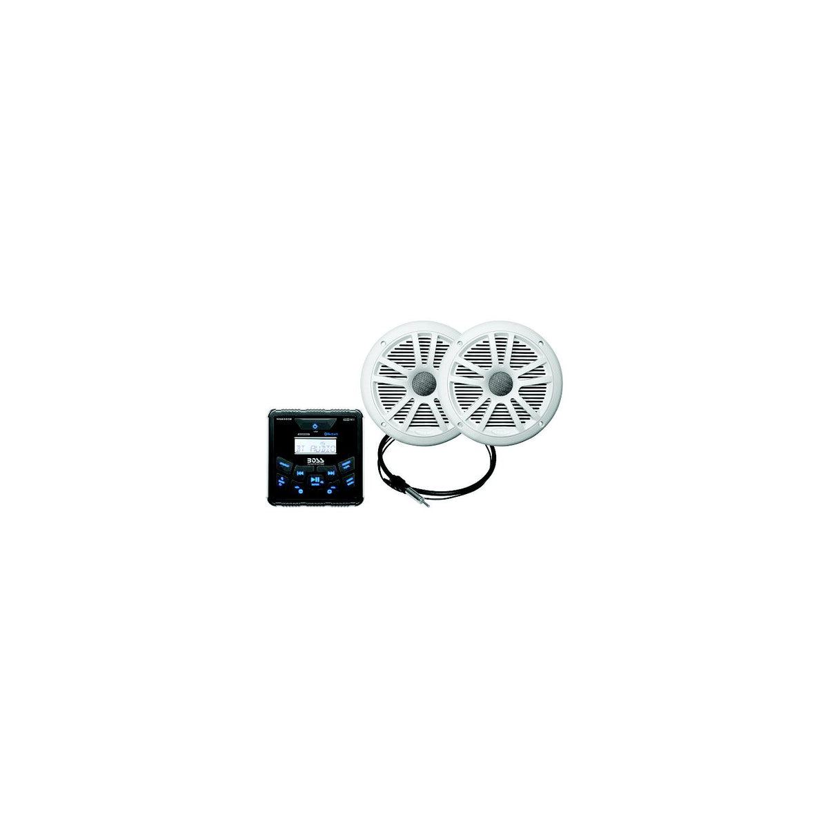 Boss Audio MCKGB450W6 Bluetooth In-Dash Marine Gauge Receiver W/ 6-1/2" Marine Speakers