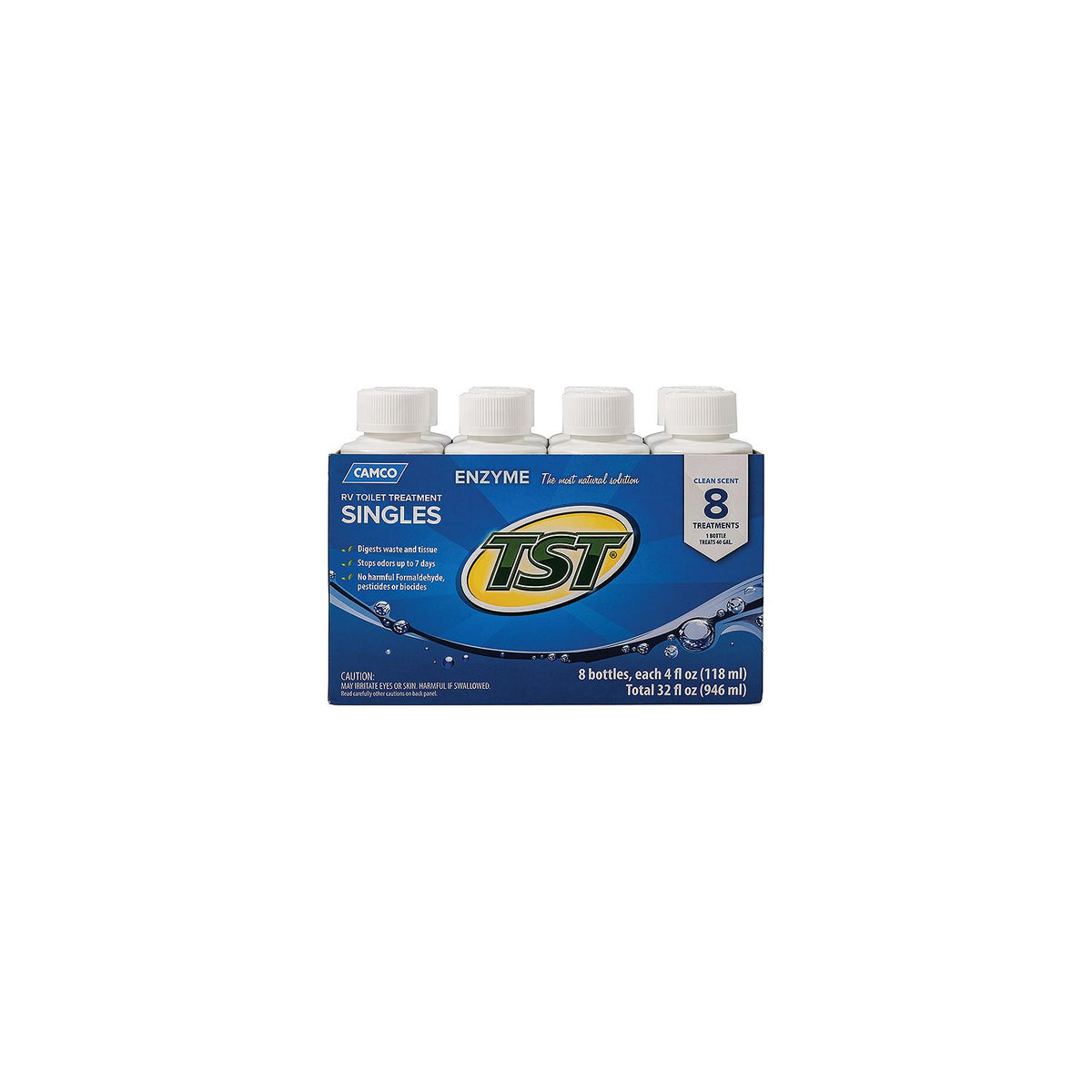 Camco TST Blue Enzyme Toilet Treatment, 4 oz., 8/pk
