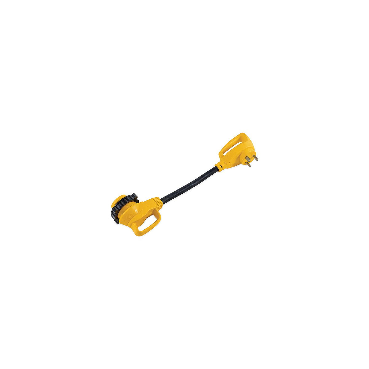 Camco 55522 90 Powergrip Locking Adapter, 18", 30A Female Locking / 30A Male Std