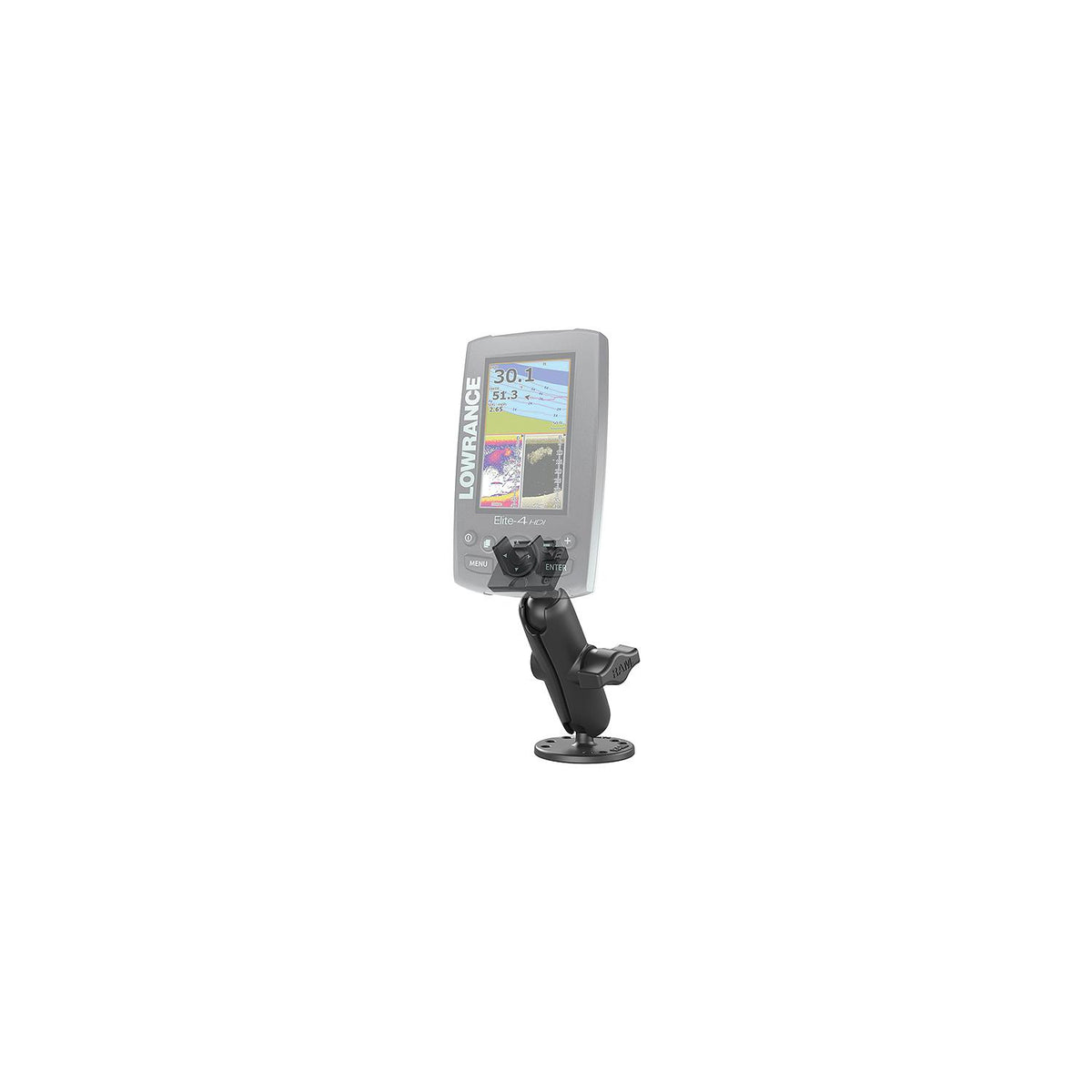 RAM RAMB101LO11 1" Double Ball Mount for Lowrance Elite-4, Hook-4 & Mark-4 Fishfinders