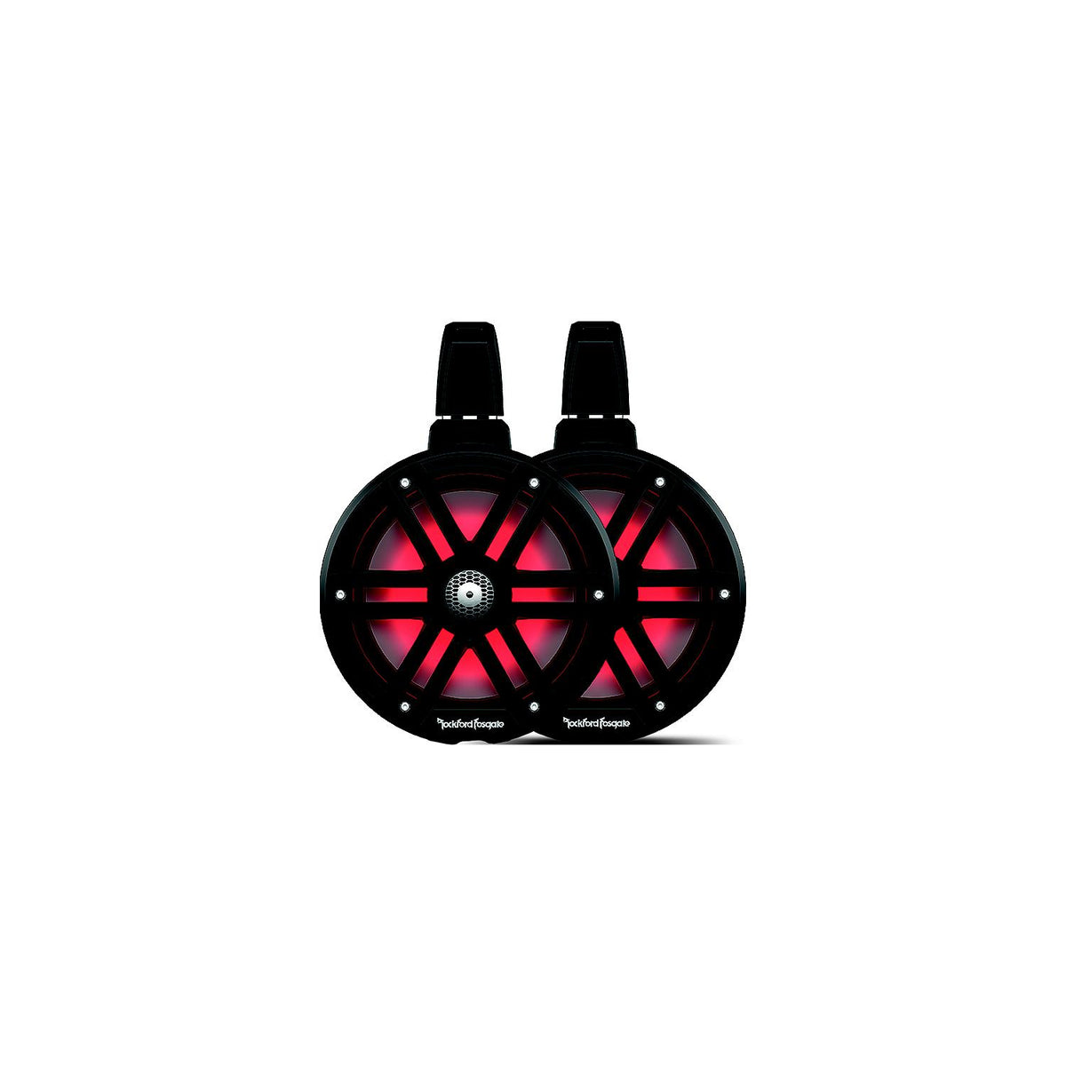 Rockford Fosgate M2WL8B Color Optix  2-Way Wake Tower Can Speakers, 8" w/ White & Stainless Grills