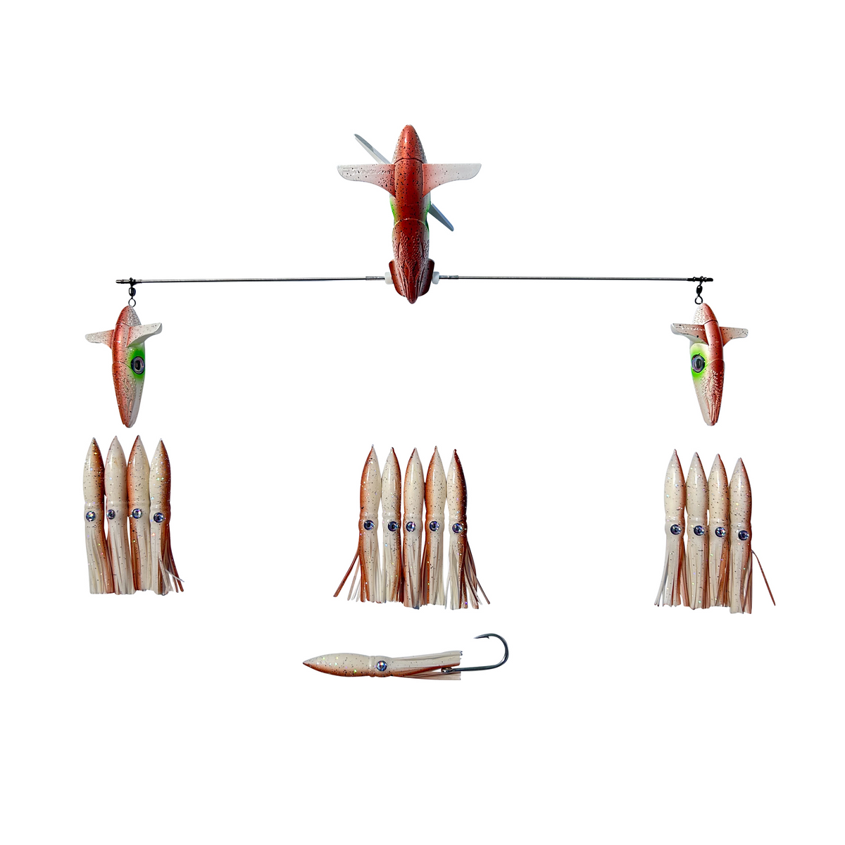 ChatterLures 24″ Wingman Side Tracker® with 6″ Floating Shell Squid