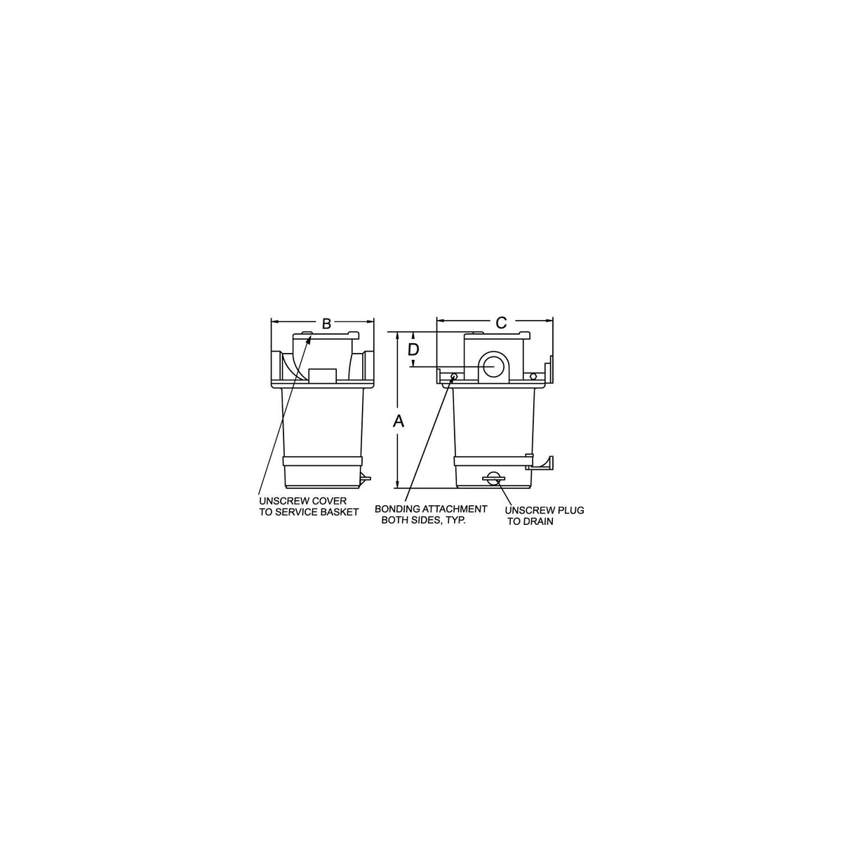 2" Strainer 304 SS Basket